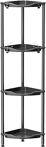 Estante de ducha de pie Lifewit, 5 estantes, organizador de ducha de plástico, sin taladros, altura ajustable, 4 ganchos, organizador de baño, soporte para champú y gel de ducha, color negro