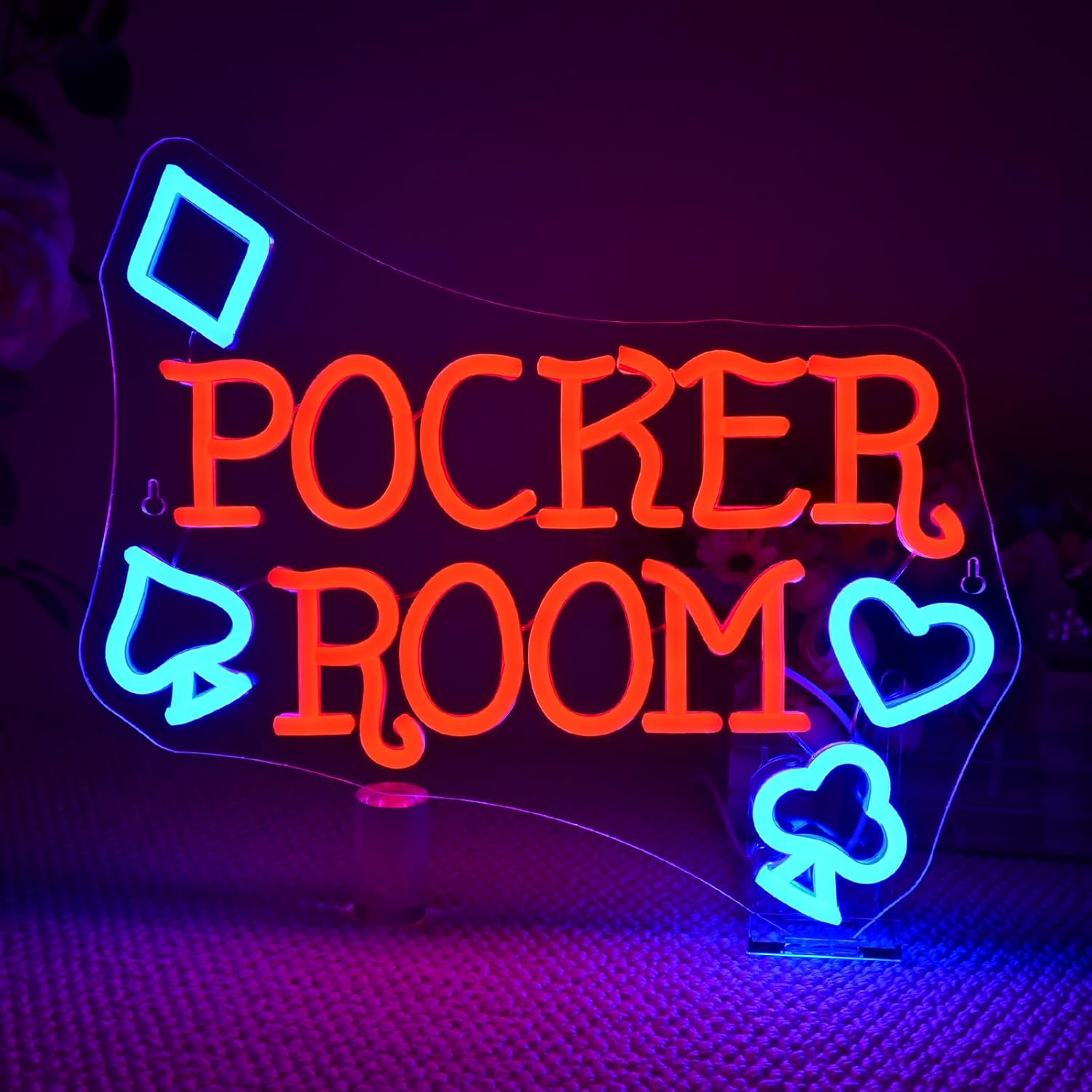 Letrero de neón para sala Wanxing Pocrer, letrero LED de pared para juegos, letrero de neón para zona de juegos, decoración de salas de fiestas, tiendas, decoración de pared para el hogar, bar, restaurante, club, fiesta empresarial.