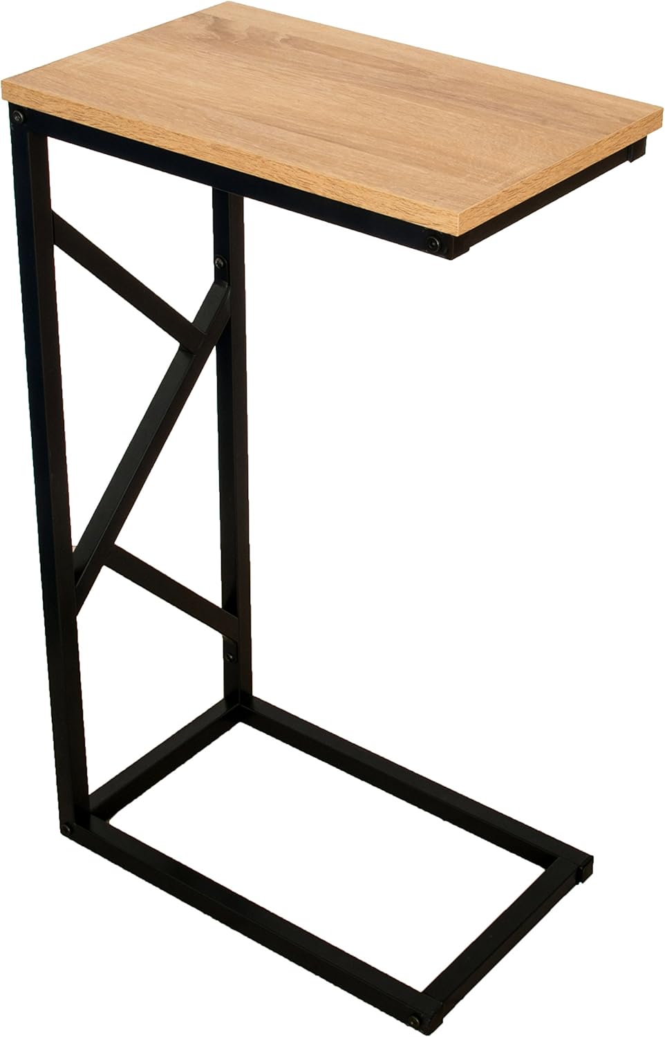 Mesa de centro de diseño bonVIVO® Giorgio, mesa auxiliar con aspecto moderno de madera y estructura de acero negro