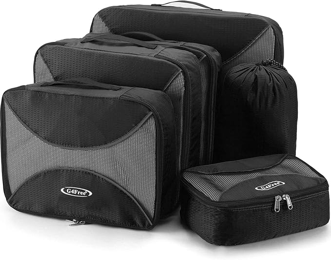 G4Free Juego de 4/6 cubos de embalaje para equipaje de viaje, bolsas de ropa, bolsas de embalaje, equipaje de viaje para vacaciones y viajes
