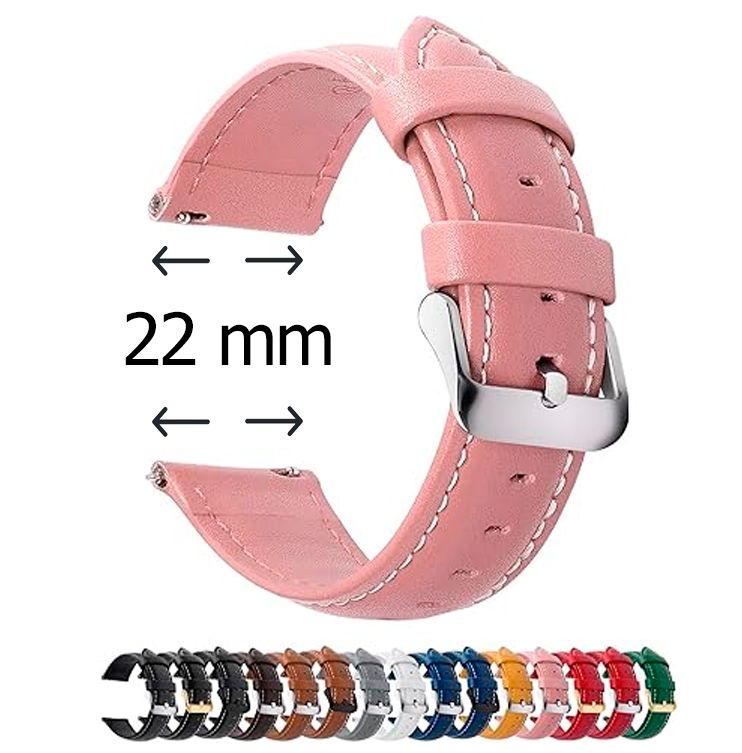 Fullmosa Axus Correa Piel para Correa Reloj,Correa/Banda/Pulsera/Strap 22mm Para Samsung Galaxy Watch 5/4/3,Huawei GT2,Garmin Watch. Rosa.