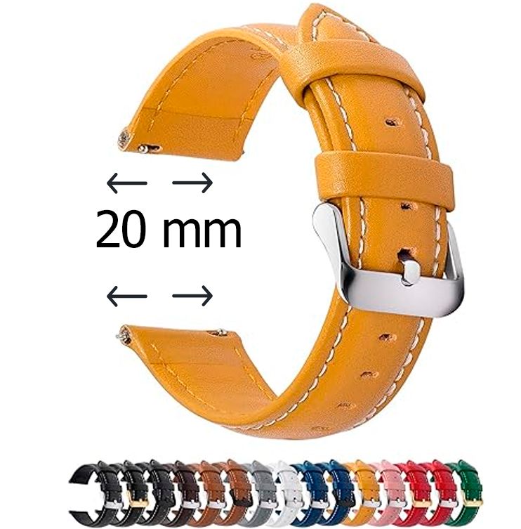 Fullmosa Axus Correa Piel para Correa Reloj,Correa/Banda/Pulsera/Strap 20mm Para Samsung Galaxy Watch 5/4/3,Huawei GT2,Garmin Watch