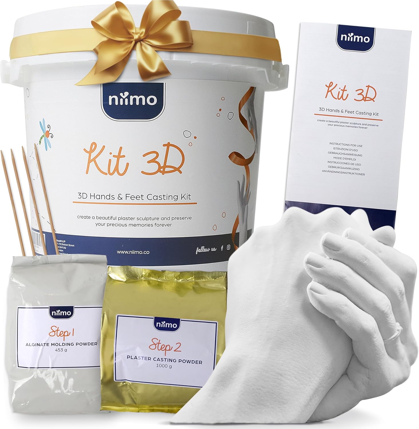 Alginato para Moldes, Regalos para Parejas, Regalos Originales para Navidad, Regalos Personalizados para Mujer, Regalos Navidad Hombre y Mujer, Regalos Originales para tu Novia, Regalos Novio, Niimo