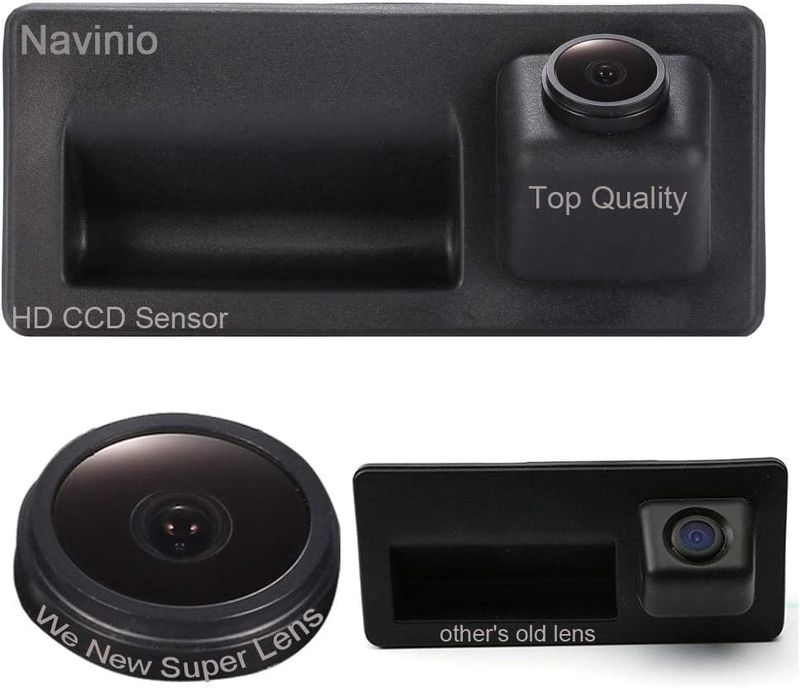 Navinio Cámara de Respaldo para Coche Visión Nocturna Cámara de Visión Trasera 170 Grados, Cámara de Marcha Atrás para Audi A3 A4 A6 A8L Q5 Volkswagen Tiguan, Touareg Sharan Touran Octavia Golf VI