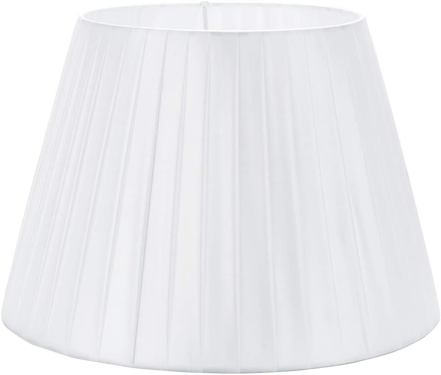DULEE 15.7'' E27/E14 Screw Tela Pantalla de Lámpara de Pie Mesa y Lámpara de Noche,(Top)25cm x (Altura)28cm x (Fondo)40cm,Blanco