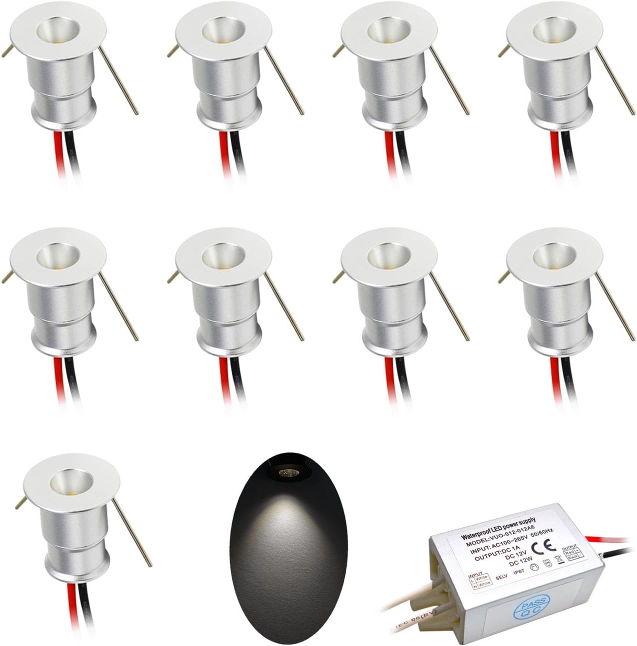 Lámpara LED de 1 W, equivalente a 7-10 W de bombillas halógenas. Ideal para luz decorativa en habitaciones, escaleras, vitrinas y DIY. Construcción de aluminio con chips Epistar o Bridgelux, eficienci