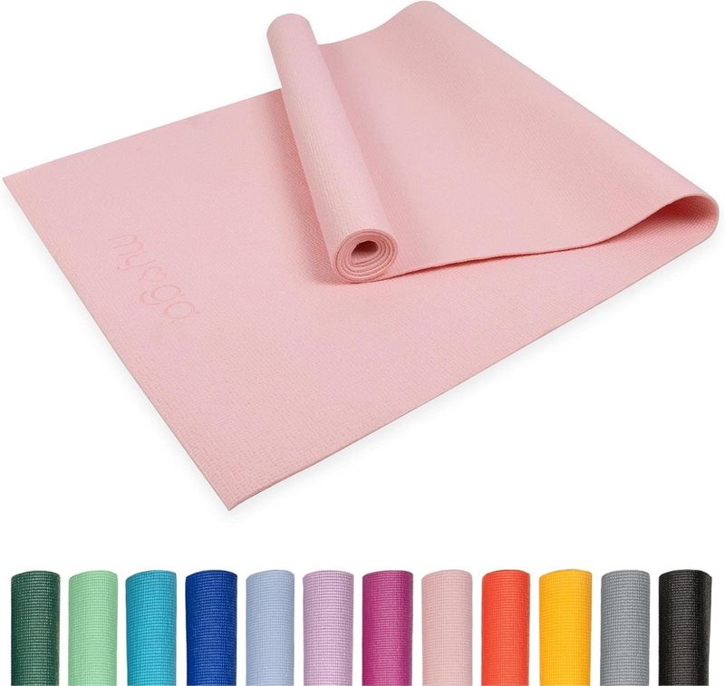 Myga Yoga Mat - Non-Slip Exercise Mat for Yoga, Pilates, Meditation & Fitness - Lightweight Yoga Mat for Travel - Multipurpose Mat for Men & Women for Home Gym & Studio -(173cm x 61cm x 4mm) Rosa