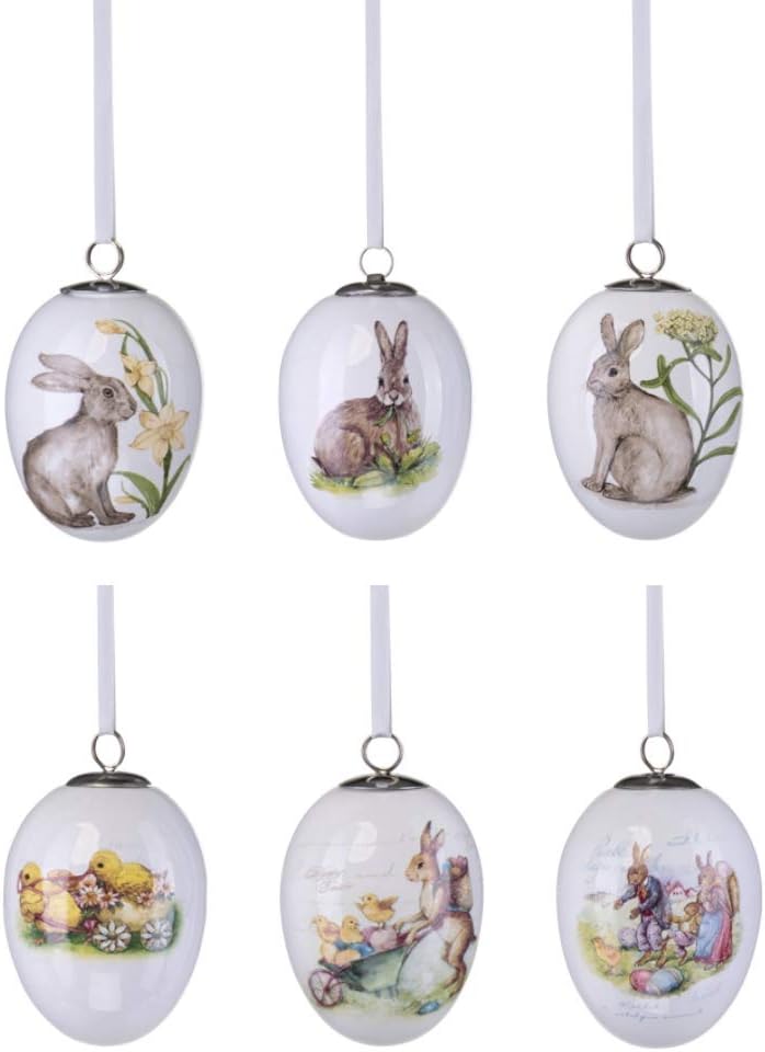 Hermann Bauer Jr. Colección de reemplazo de huevos de decoración de Pascua para porcelana colgante