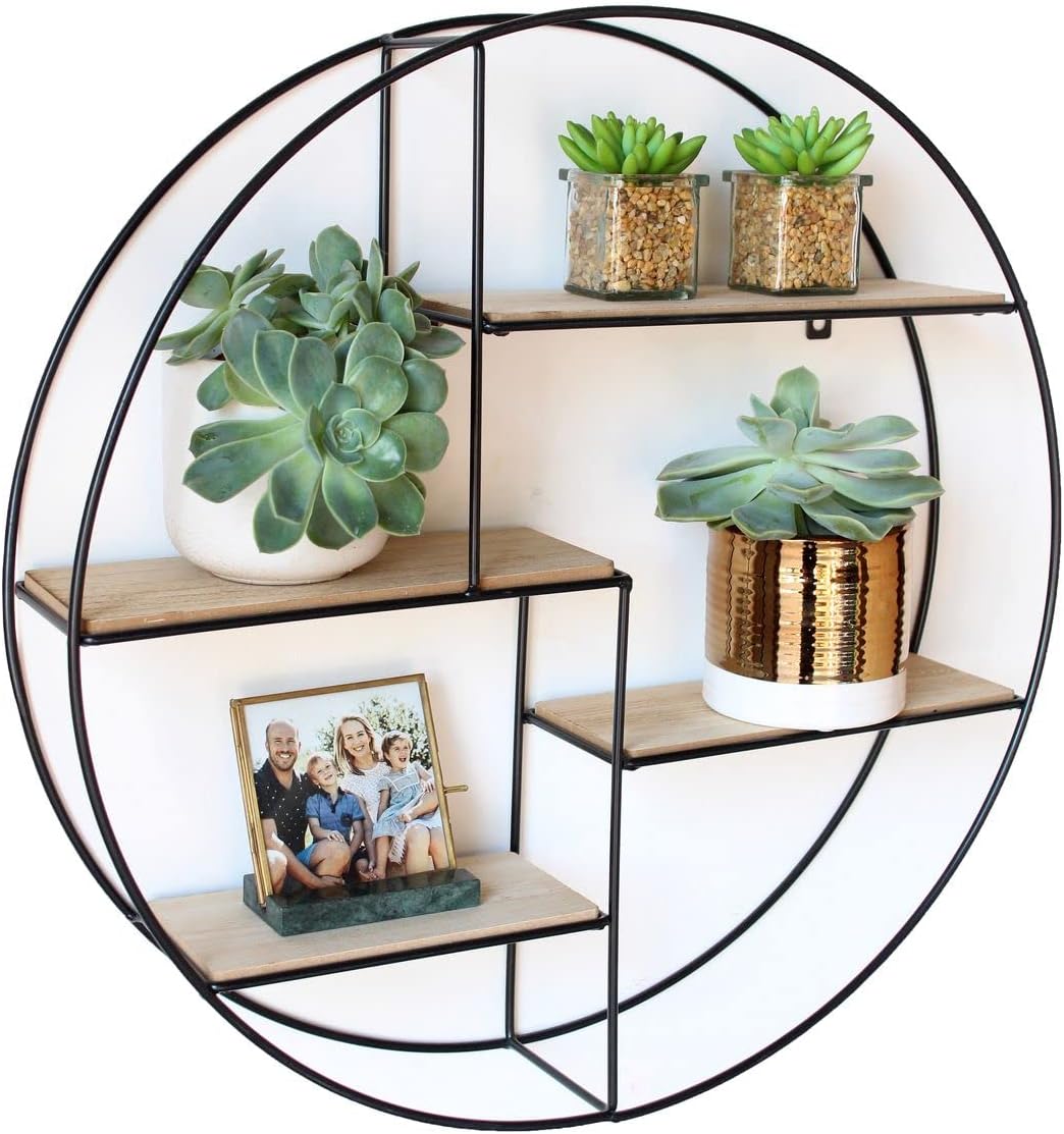 Intimo Living Estantería de Pared con 4 estantes - Madera y Metal