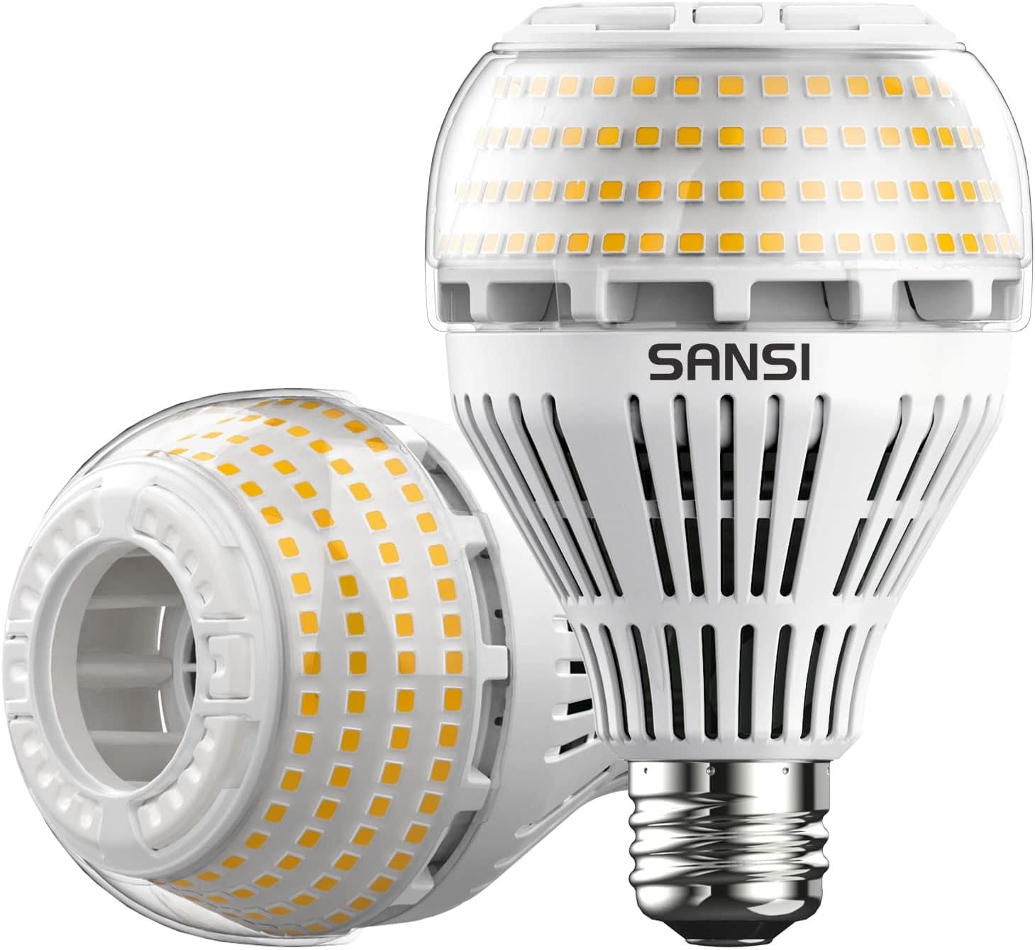 SANSI Bombillas LED E27 27W 3000K Luz Cálida, Luces LED Bajo Consumo 250W Bombilla Incandescente Equivalente, 4000LM Bombillas LED Potentes paras LED Habitacion - Paquete de 2