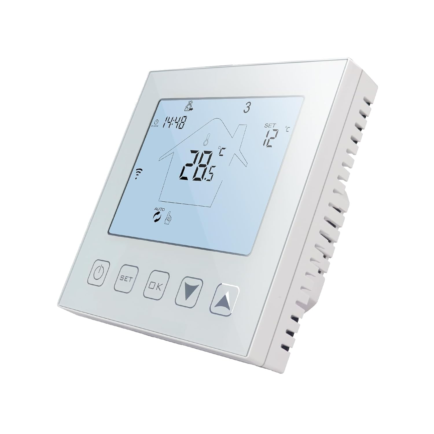KETOTEK WiFi Termostato Calefaccion Suelo Radiante Electrico 16A Alexa/Google Assistant Compatible con Sonda, Inteligente Termostato Ambiente Programable 220V Tuya/Smart Life App Control Blanco