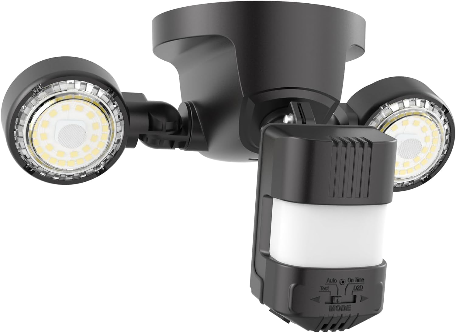 Focos LED de exterior con tecnología patentada, 3600LM, 5000K. Reemplaza lámparas de 350W, ahorra un 87% de energía. Diseño ajustable (320°) y sensor de movimiento con 4 modos. IP65, apto para cualqui