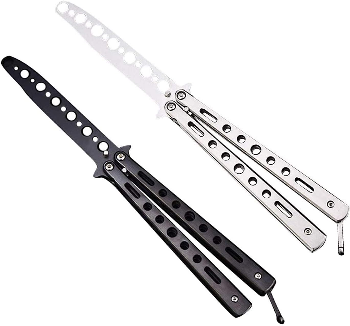 Ideal Swan 2PC Navaja Mariposa Sin Filo Cuchillo Mariposa Sin Filo Butterfly Knife Entrenamiento Balisong Trainer Navajas Mariposa Practica