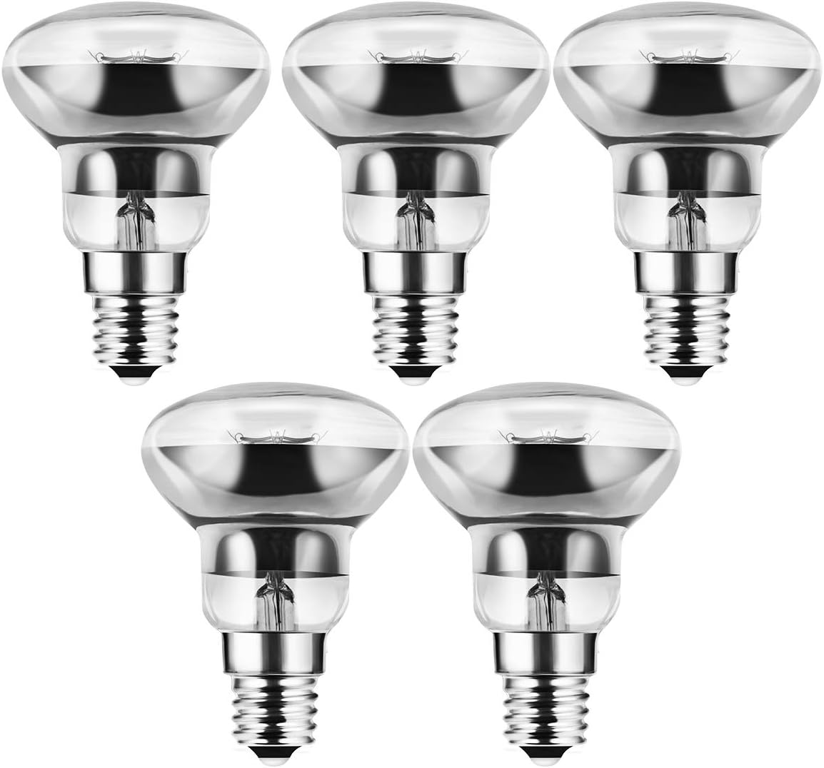 Fulighture Bombillas para lámparas de lava, 5 piezas, 30W R39 E14 casquillo de tornillo pequeño Edison, bombilla halógena de foco blanco cálido 3000K. B083VVDX86.
