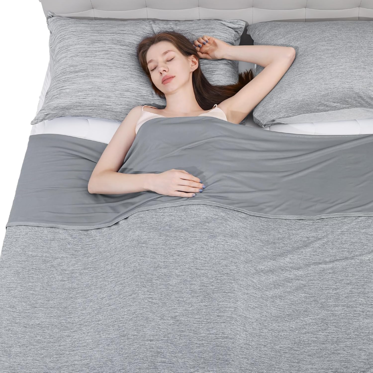 Manta refrescante Elegear de 200 x 220 cm, con fibras refrescantes japonesas Arc-Chill 3.0 Q-Max >0.5, manta de verano autorefrescante, doble sensación de frío que absorbe el calor corporal, manta ref