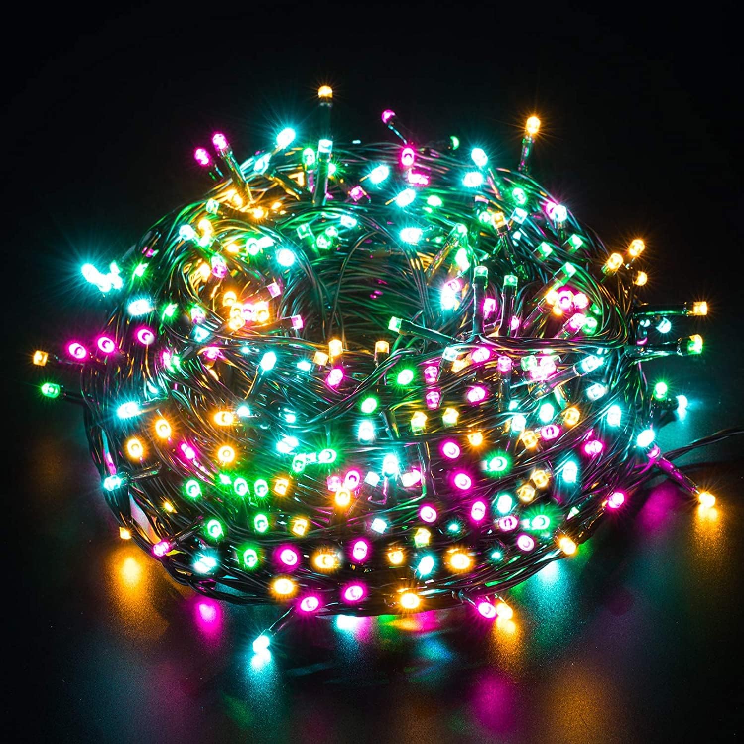 Luces de hadas coloridas para exteriores Elegear de 100 m y 1000 LED, 8 modos, luces navideñas para interior y exterior, IP44, para decoración navideña, cumpleaños, fiestas, hoteles y jardines.