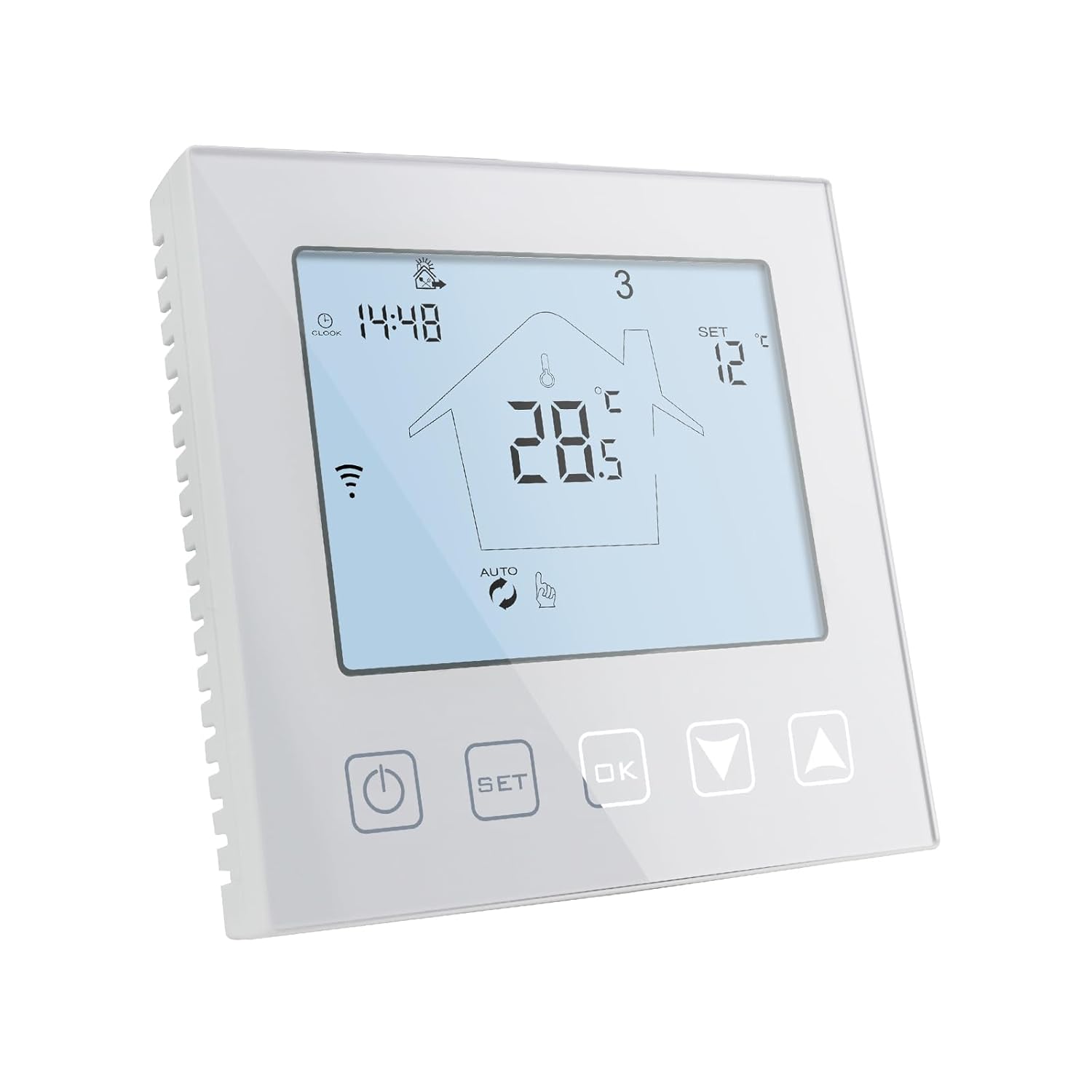 KETOTEK Termostato WiFi Caldera/Calefacción por Suelo Radiante de Agua 3A Alexa/Google Assistant Compatibile 220V, Intelligente Termostato Ambiente Programmabile con Controllo Smart Life/Tuya App