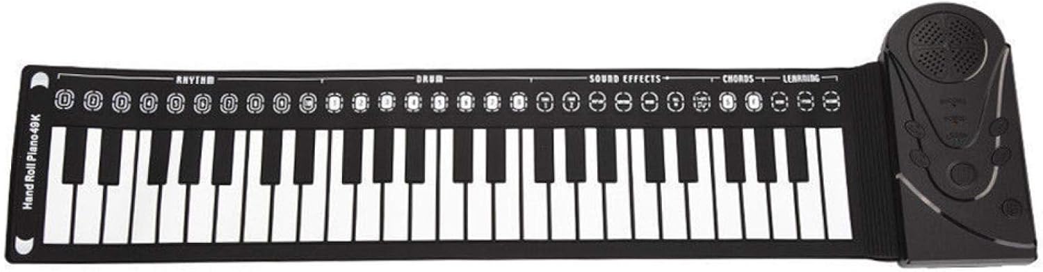 Tongdejing Piano Roll-up de 49 teclas, Teclado Eléctrico Plegable Portátil Teclado Plegable Flexible para Principiantes y Niños