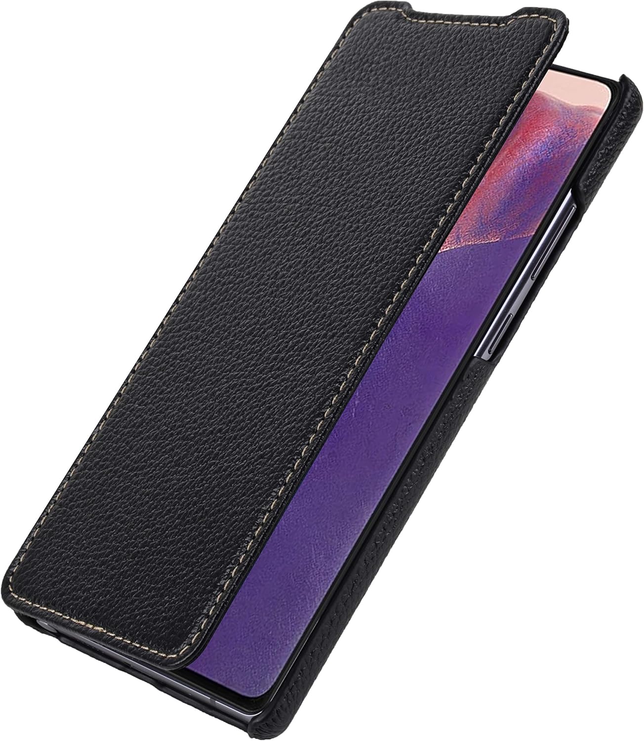 STILGUT Book Case Compatible con Samsung Galaxy Note 20 Funda de Cuero Plegable, Funda con Tapa, Funda para teléfono móvil, Funda de Cuero - Negro