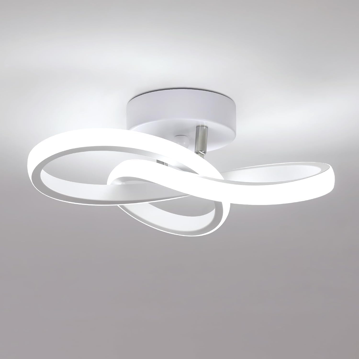 Moderna Lámpara de Techo LED, 22W Plafón LED Techo Blanca Moderno, Diseño Forma de Flor Luz de Techo para Dormitorio Cocina Sala de Estar Pasillo Comedor Balcón, Blanco Frío 6000K