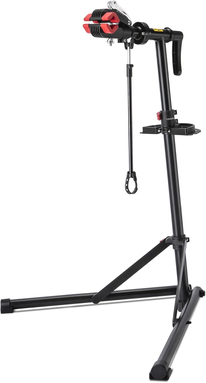 Soporte de montaje y reparación de bicicletas CXWXC, soporte de montaje resistente, soporte para bicicleta con cabezal de abrazadera soldado, giratorio 360°, dispositivos de liberación rápida (negro)