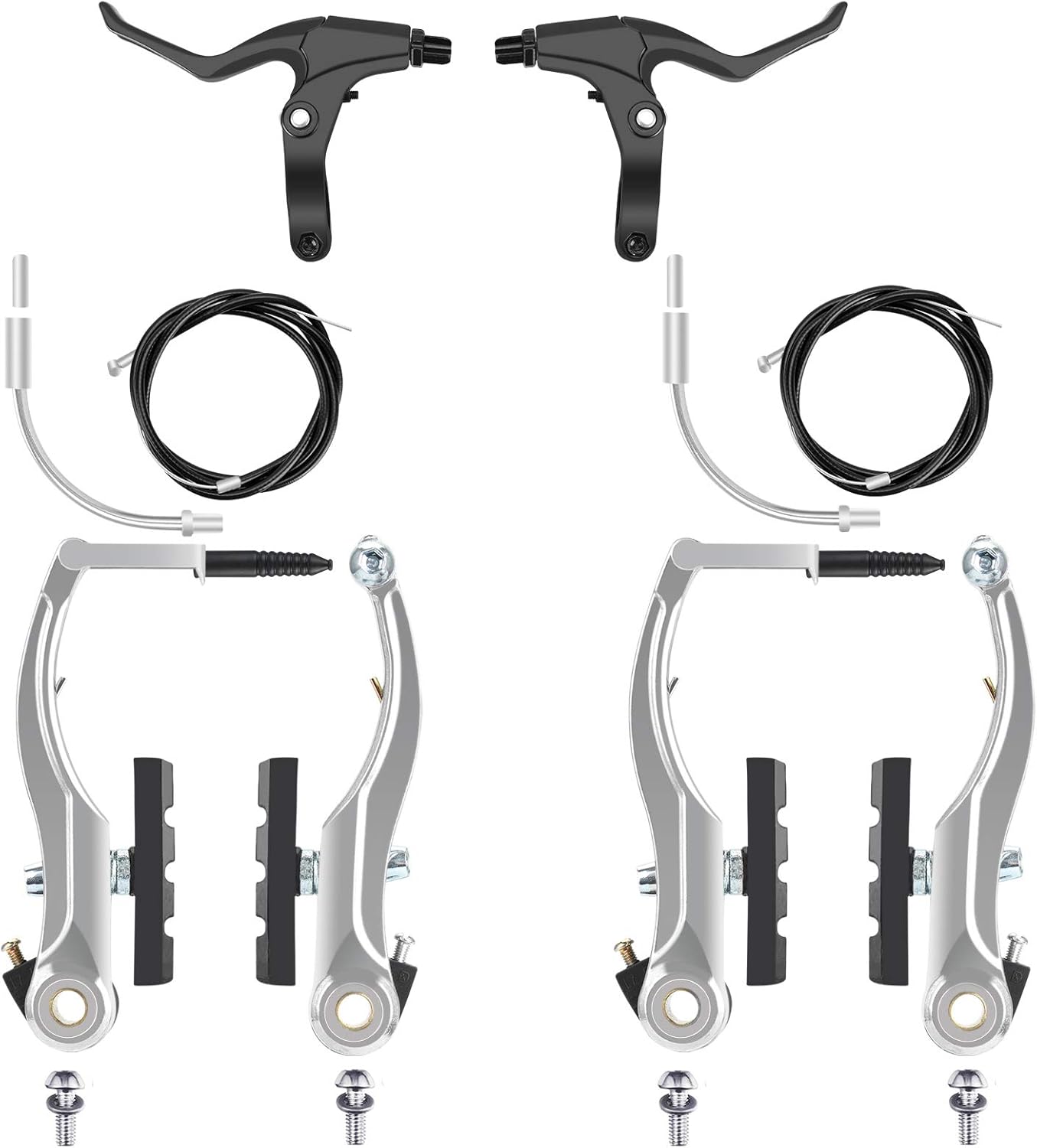 Jooheli Freno V Brake para Bicicleta, Juego de Frenos V Delanteros y Traseros Juego de 2 Frenos Delanteros y Traseros para Bicicleta de montaña