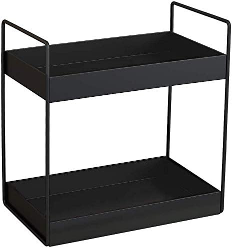 XINGDOZ Estante para especias de cocina de 2 niveles, estantes de pie, estante para ducha, almacenamiento, encimera de baño, estante debajo del gabinete, organizador, bandeja de tocador, almacenamient