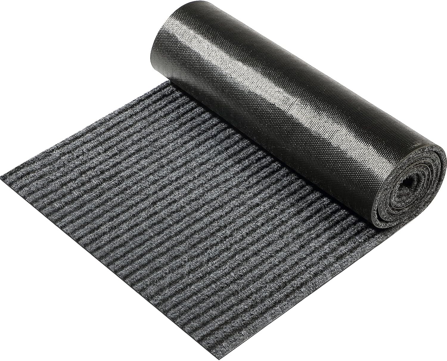 Nuanchu Felpudo grande semiacabado para atrapar la suciedad, 16.0 x 79.0 in, tapete estrecho para puerta delantera, felpudo antideslizante, impermeable, para entrada interior y exterior, baño (gris, 1