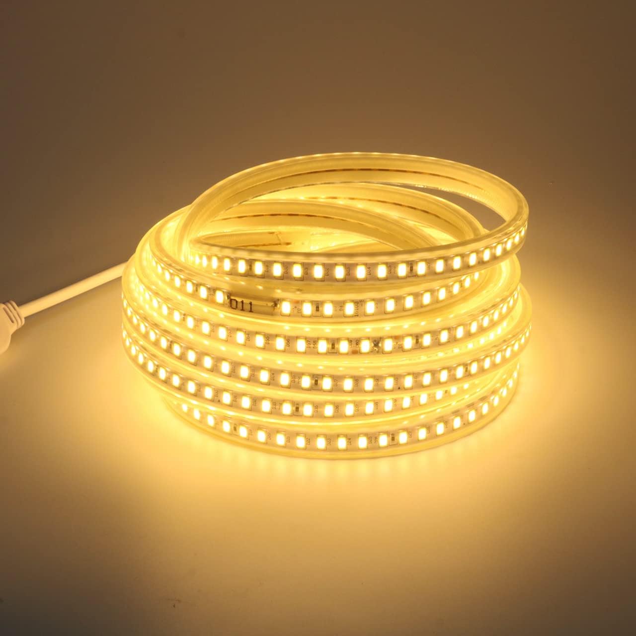 pcning 220V 230V IP67 Tira de LED 6M 3000K Cinta Flexible Blanca cálida SMD 5730 120 LED/m Tira de luz para Exteriores e Interiores (Blanco cálido, 6)