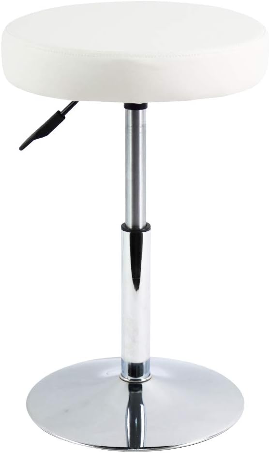 FURWOO Taburete de barbero Redondo de Cuero PU Taburete de Sala de Consulta Taburete de Sala de Estar Taburete de Barra de Cocina Multifuncional Ajustable en Altura sin Respaldo