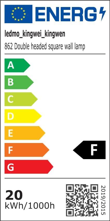 Kingwen Apliques Pared Exterior 3000K 20W Lampara Exterior Pared LED Luz Exterior Pared Rectangular Blanco Aplique Pared Exterior Ángulo de haz Regulable Lampara de Pared Interior IP65. [Clase de eficiencia energética F]
