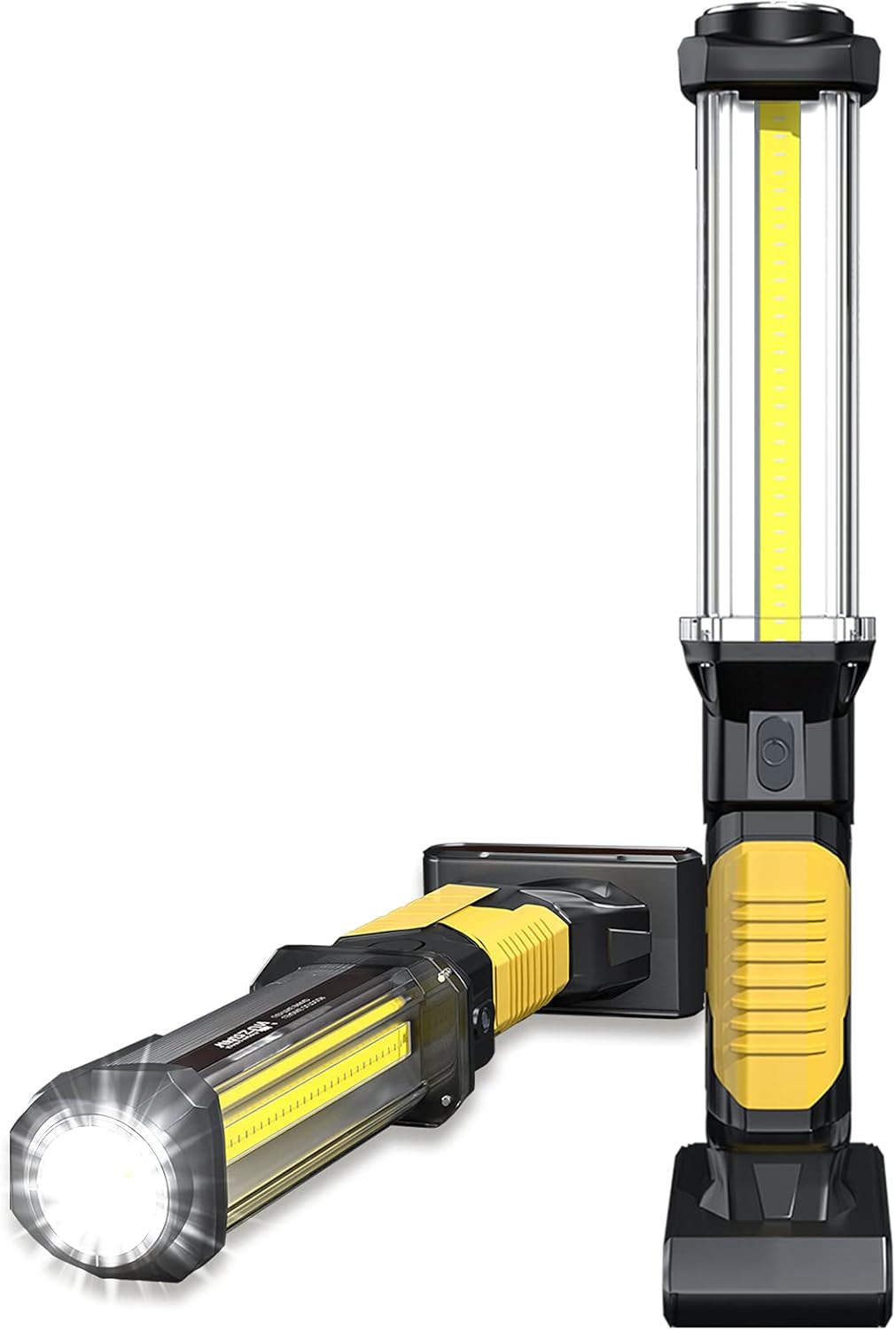 WARSUN Linterna Taller LED Recargable Linterna de Trabajo 1500LM Alta Potencia Linterna Coche COB Portátil Lámpara Taller con Imán y Gancho para Autos Camping Emergencia 1 PACK