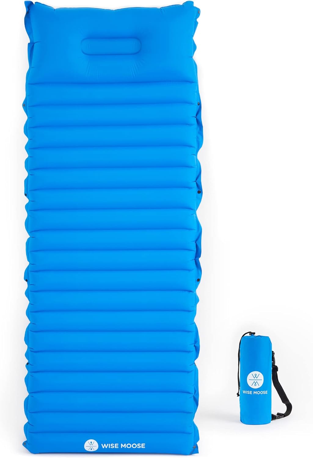 WISE MOOSE Colchoneta para Dormir 11,5 cm Colchón Grueso de Camping, Colchoneta Ultraligera, Esterilla Inflable para Tiendas de campaña y Senderismo - Bolsa de inflado y Kit de reparación incluidos