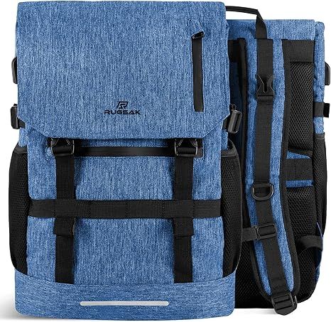 RS RUGSAK Mochila enrollable 3.0 original [tecnología de 3 tamaños] con compartimento Lapotpfach de 18 pulgadas | resistente al agua | para trabajo, escuela, viajes y deportes | hombre y mujer – ahora
