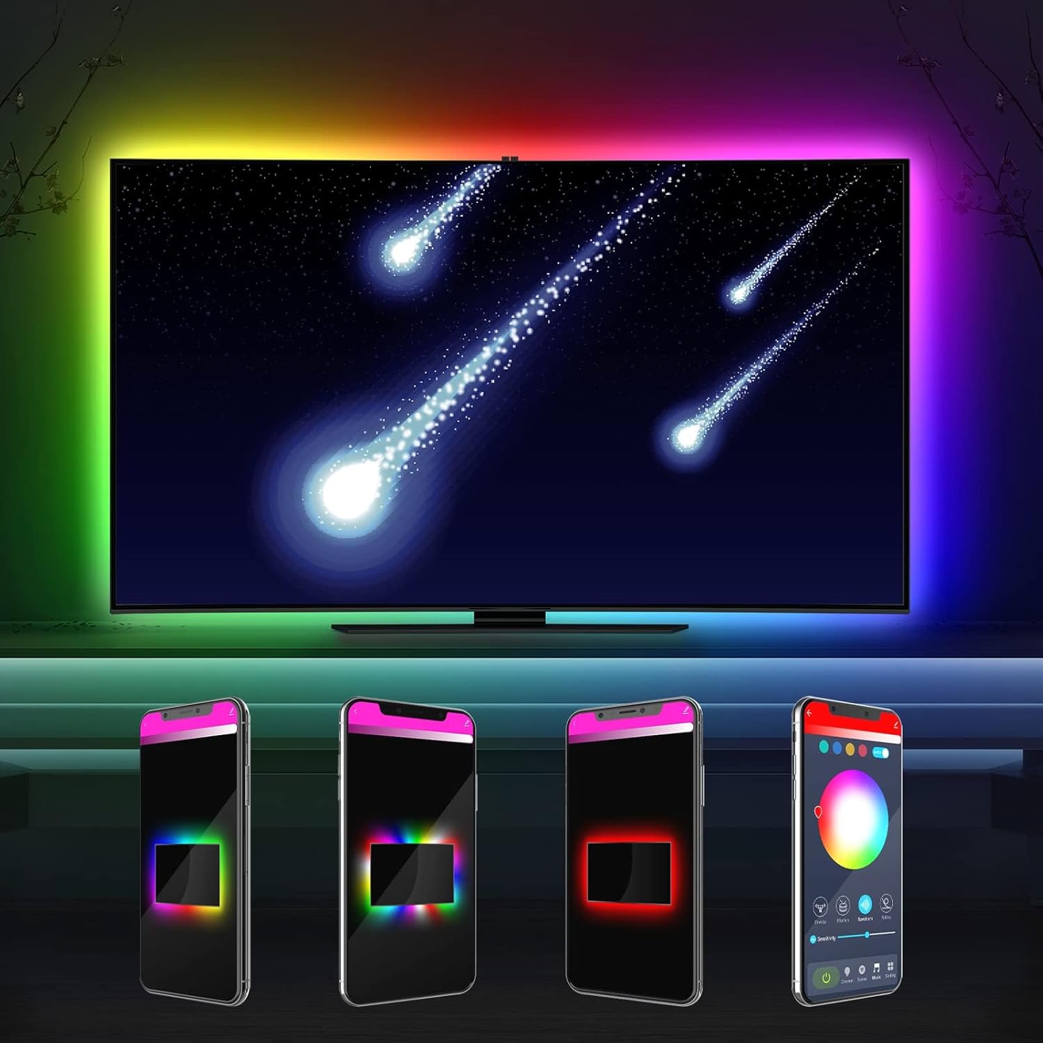 DreamColor - Luz de fondo LED para TV de 40 a 85 pulgadas (5 m)
