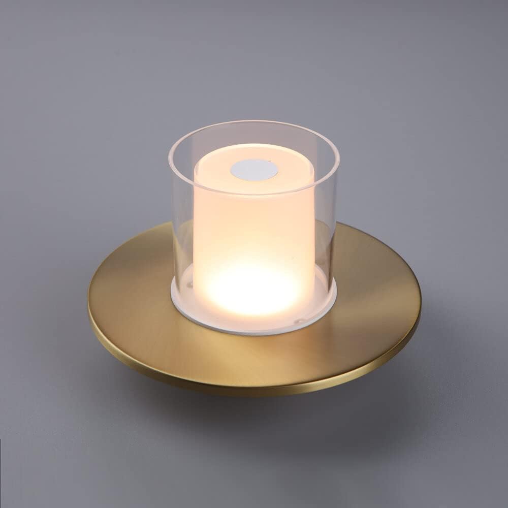 HaiMa Tubicen CANDLE T140003-TC - Vela LED (2000 mAh, recargable, lámpara de mesa con pilas Touch Control Stepless Dimming, lámpara de mesa – Níquel