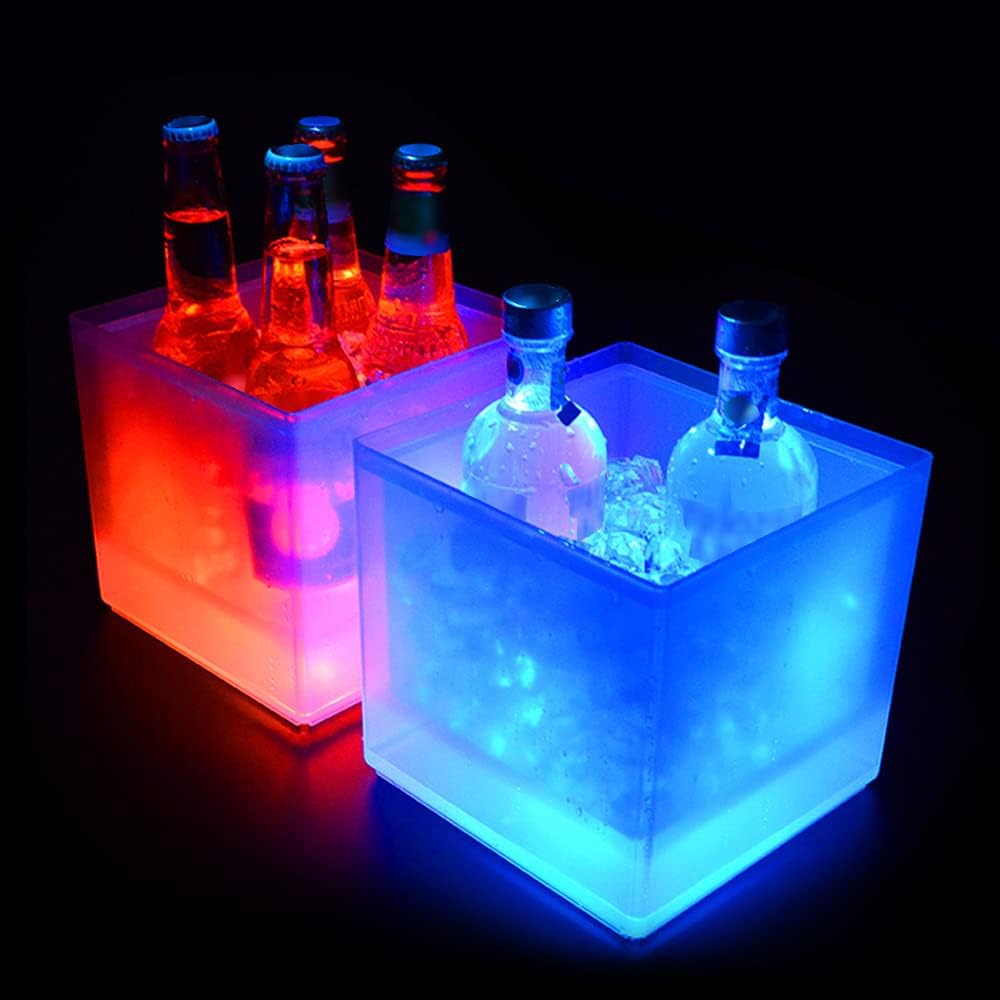 Kavolet Cubitera LED de 3,5 L con Cambio de Color, Enfriador de Vino y champán, Contenedor de Bebidas Impermeable para champán, Vino, Bebidas - IP65 Resistente al Agua para Fiestas, Bares, Restaurante