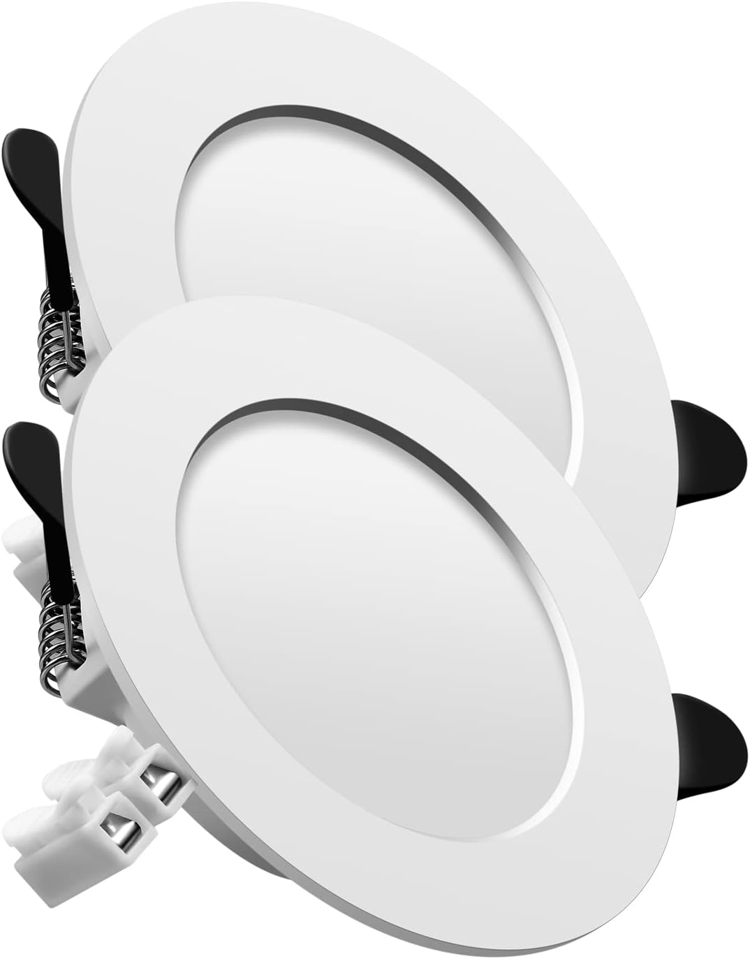 Downlight LED Techo Empotrable, 7W 700lm Luz Blanco Neutra 4500K, Redondo Aluminio Metálico Panel LED, Foco Empotrable LED, Ojos de Buey de LED, Corte Standard 85mm, Caja de 2 Unidades