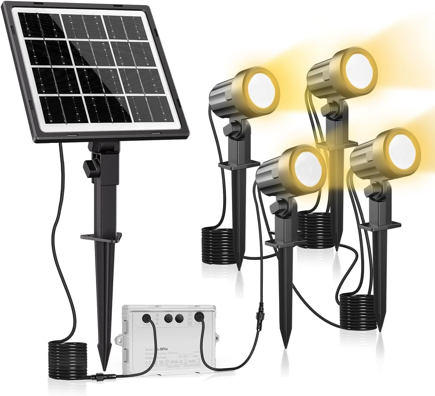 La luz solar MEIKEE ofrece 6V 4W de paneles solares monocrystalline de alta eficiencia y una batería de 5000mAh. Funciona hasta 20 horas, con modos de brillo ajustables y un diseño impermeable IP66. I