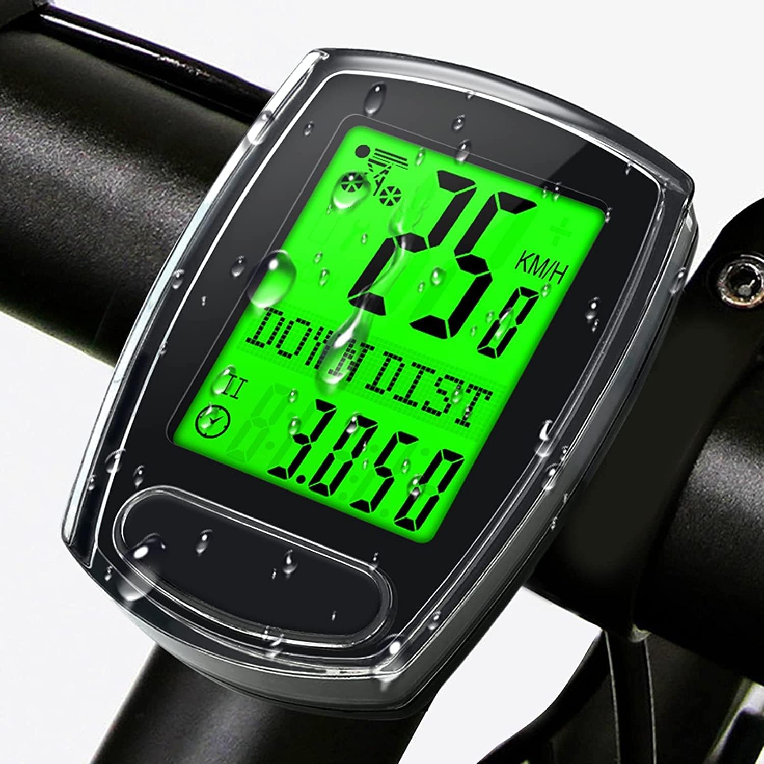 IPSXP Ciclocomputador para Bicicleta IPSXP, velocímetro por cable y odómetro computadora para bicicleta a prueba de agua, con pantalla LCD retroiluminada,suspensión / activación automática, batería incluida