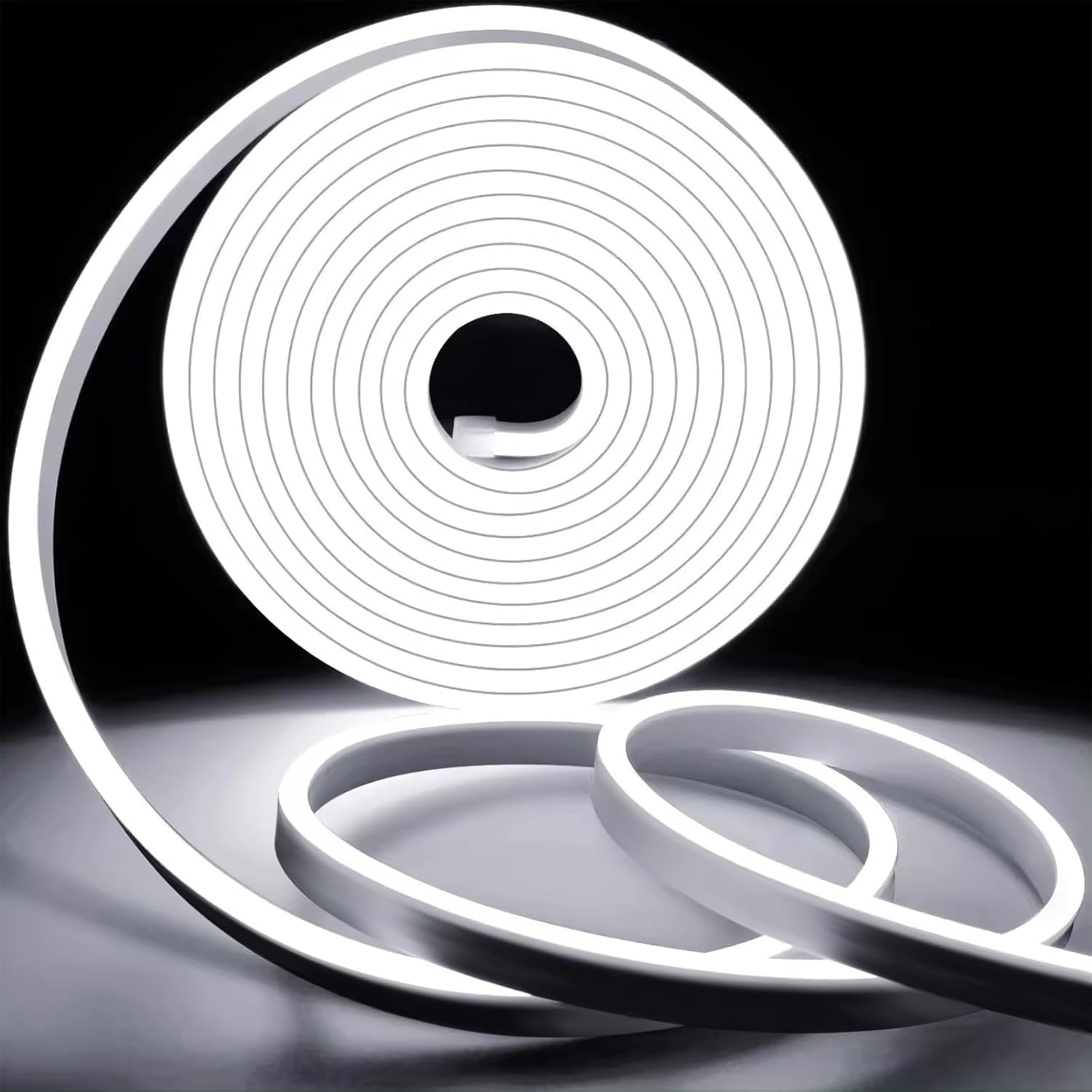 Tira de LED neón KSIBNW blanco frío, tira de LED de 20 m con fuente de alimentación y controlador LED, 230 V, flexible, impermeable IP65, tira de luz neón para dormitorio, uso interior y exterior, decoración DIY.