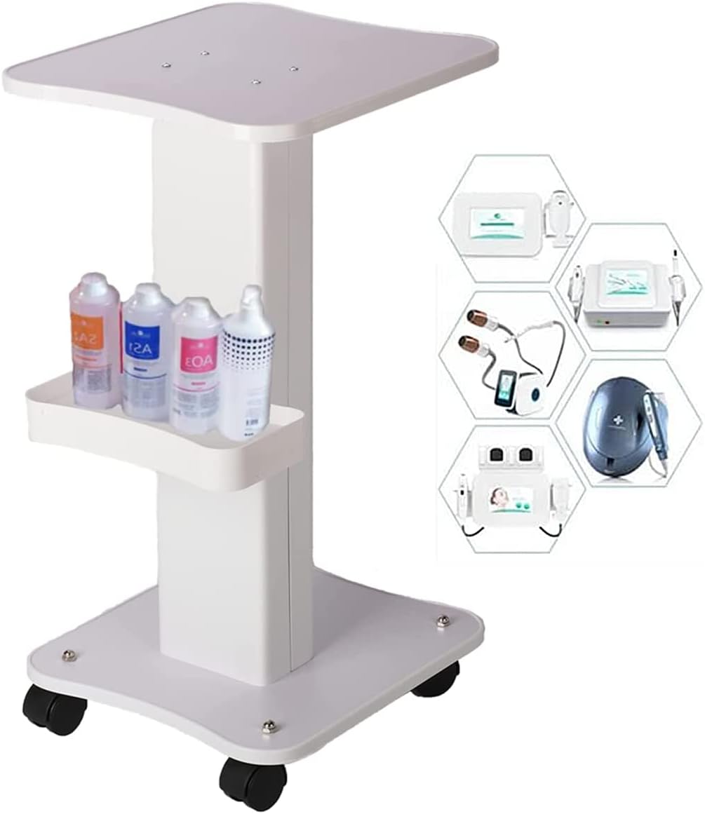 Carro de salón de belleza de 69 x 38 x 35 cm, fabricado en aleación de aluminio y material ABS, con un peso de 6 kg. Diseñado con 3 capas para maximizar el espacio de almacenamiento. Uso versátil en salones, clínicas, spas y más. Equipado con ruedas de 360 grados que garantizan movilidad silenciosa. Alta capacidad de carga y fácil limpieza, ideal para un entorno profesional.