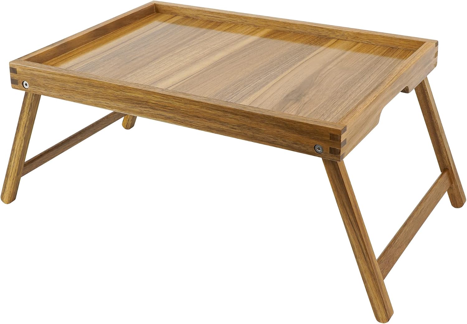 VaeFae Akazie Bett Tisch Tablett, Holz Frhstckstablett mit Klappbeinen, Betttablett fr Essen und Laptop, Esstabletts fr Schlafzimmer