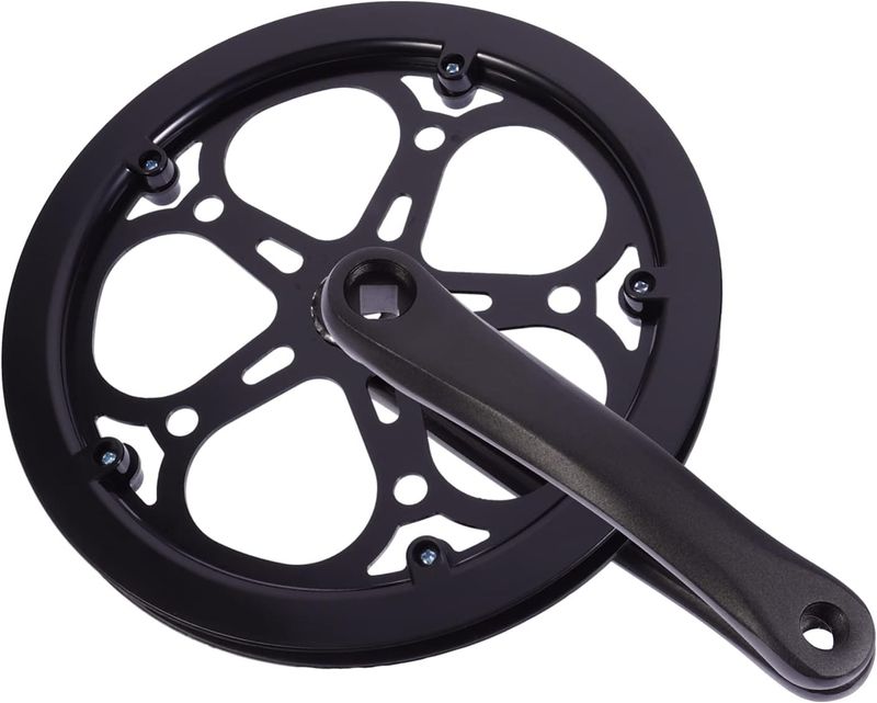 Veemoon Juego de manivela individual con 1 manivela, juego de manivela individual 52T 170mm brazos de manivela para bicicleta de carretera de montaña
