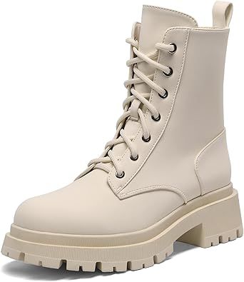 DREAM PAIRS Botas de Media Caña Mujer Botines con Cordones Cremallera Cómoda Forro Cálido Suela Antideslizante Invierno SDMB2203W-E