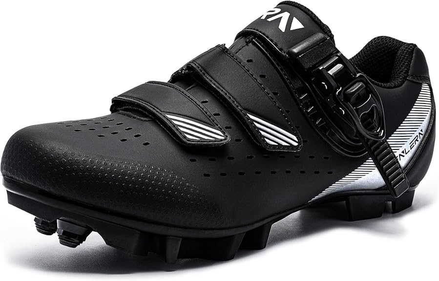 Fenlern Zapatillas MTB Hombre Transpirable Zapatillas Bicicleta de Montaña Suela Rígida Zapatillas Ciclismo MTB Ligera Antideslizante 2 Tornillos Zapatillas de Ciclismo