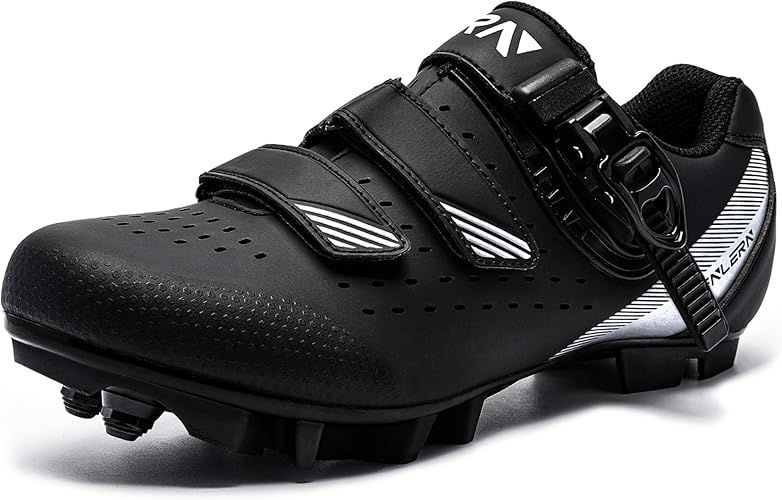 Fenlern Zapatillas MTB Hombre Transpirable Zapatillas Bicicleta de Montaña Suela Rígida Zapatillas Ciclismo MTB Ligera Antideslizante 2 Tornillos Zapatillas de Ciclismo