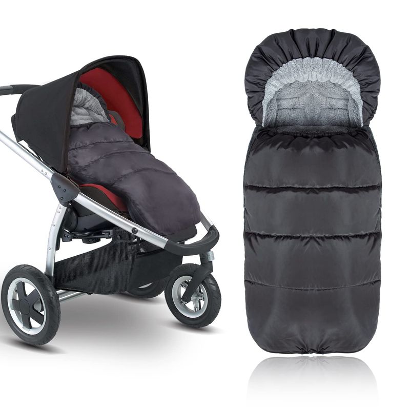 Winter Fußsack Kinderwagen | Verbesserte Fußsack | Fusssack Winter Baby Kinderwagen | Wintersack Kinderwagen | Buggy Sportwagen Fußsack | 0-3 Jahren Fußsack | Winterfußsack Kinderwagen Schwarz