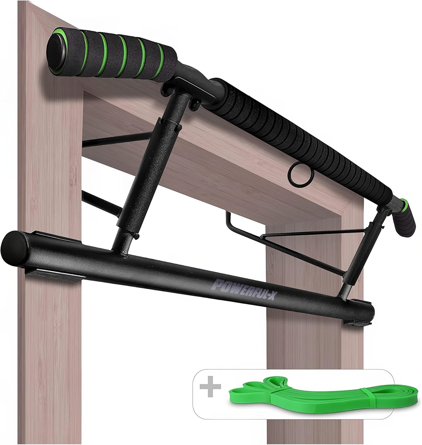 Barra de dominadas POWERFUL-X para marcos de puerta – Barra de fitness versátil – Marco de puerta sin montaje – Barra de dominadas con una capacidad de carga de hasta 200 kg – Ideal para principiantes y usuarios avanzados