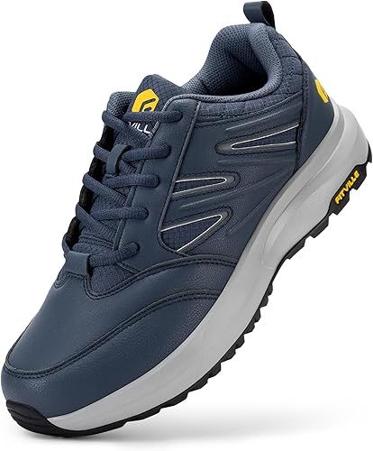 FitVille Anchos Zapatos de Senderismo Hombre Zapato para Correr Impermeable Exterior Zapatillas de Deporte Ligeras Transpirables con Soporte para Arco para Aliviar Dolor en Talón
